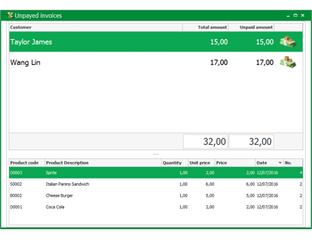 Bar - Pending payments