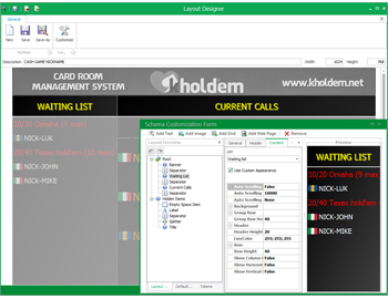 Cash Game - Layout editor