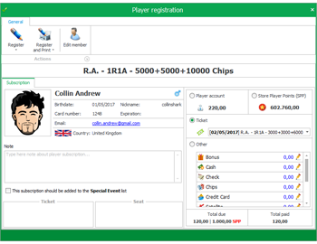 Check-in - Registration data