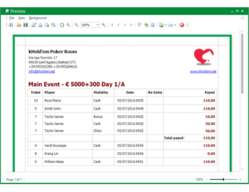 Check-in - Payments report