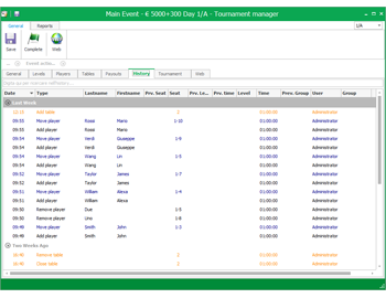 Tournament - Log activities